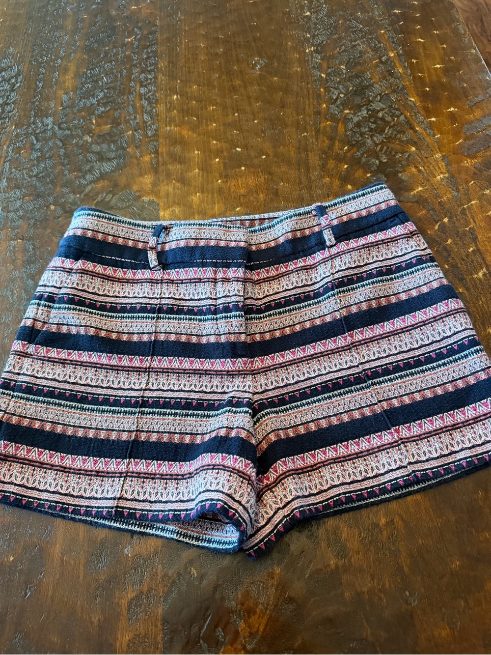 Striped Navy and Pink Patterned Women’s Shorts